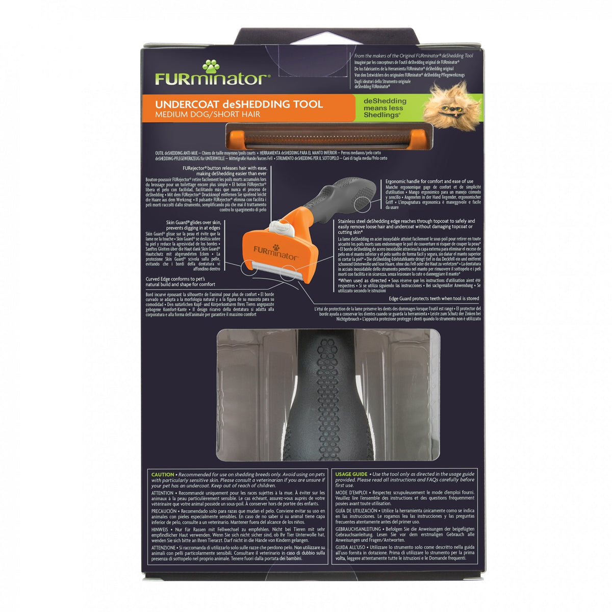 Brosse Furminator poils courts chien