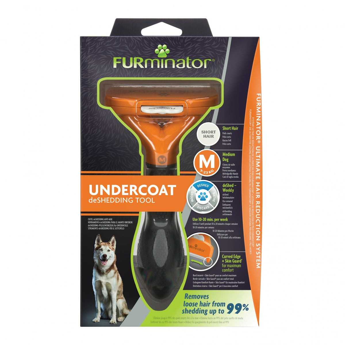 Brosse Furminator poils courts chien