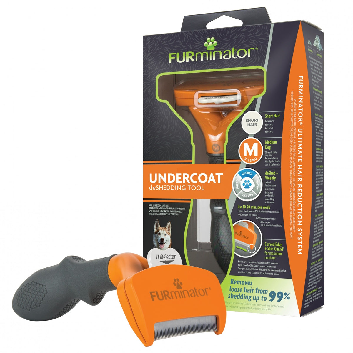 Brosse Furminator poils courts chien