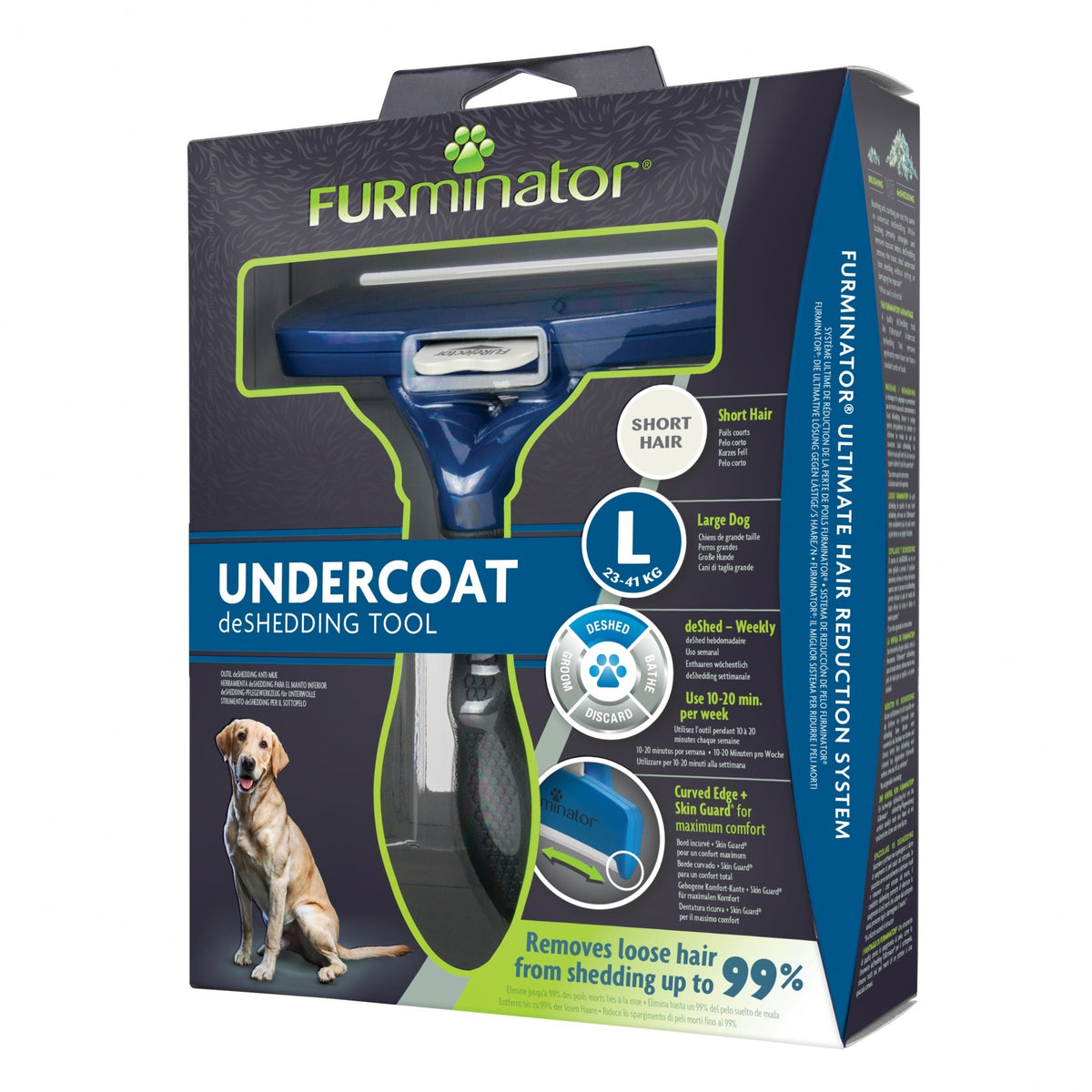 Brosse Furminator poils courts chien