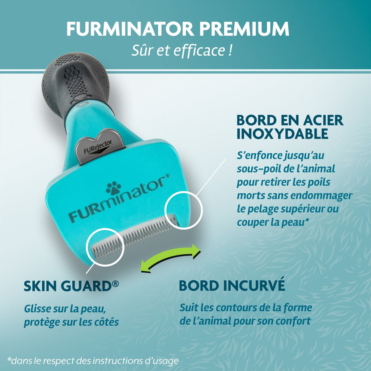 Brosse Furminator poils courts chien