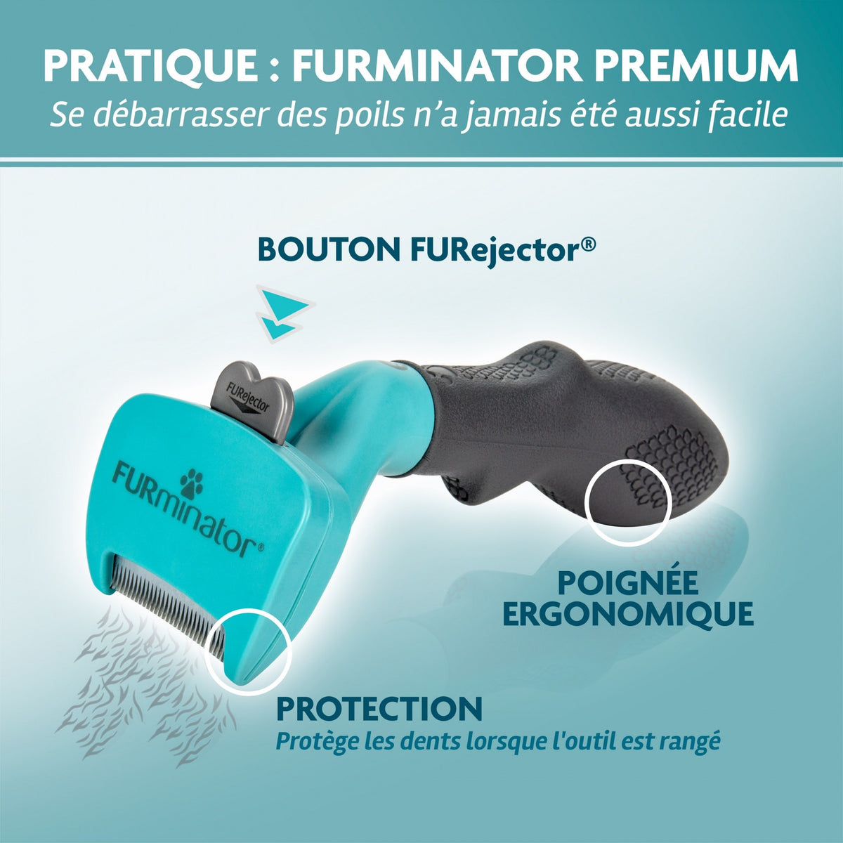 Brosse Furminator poils courts chien