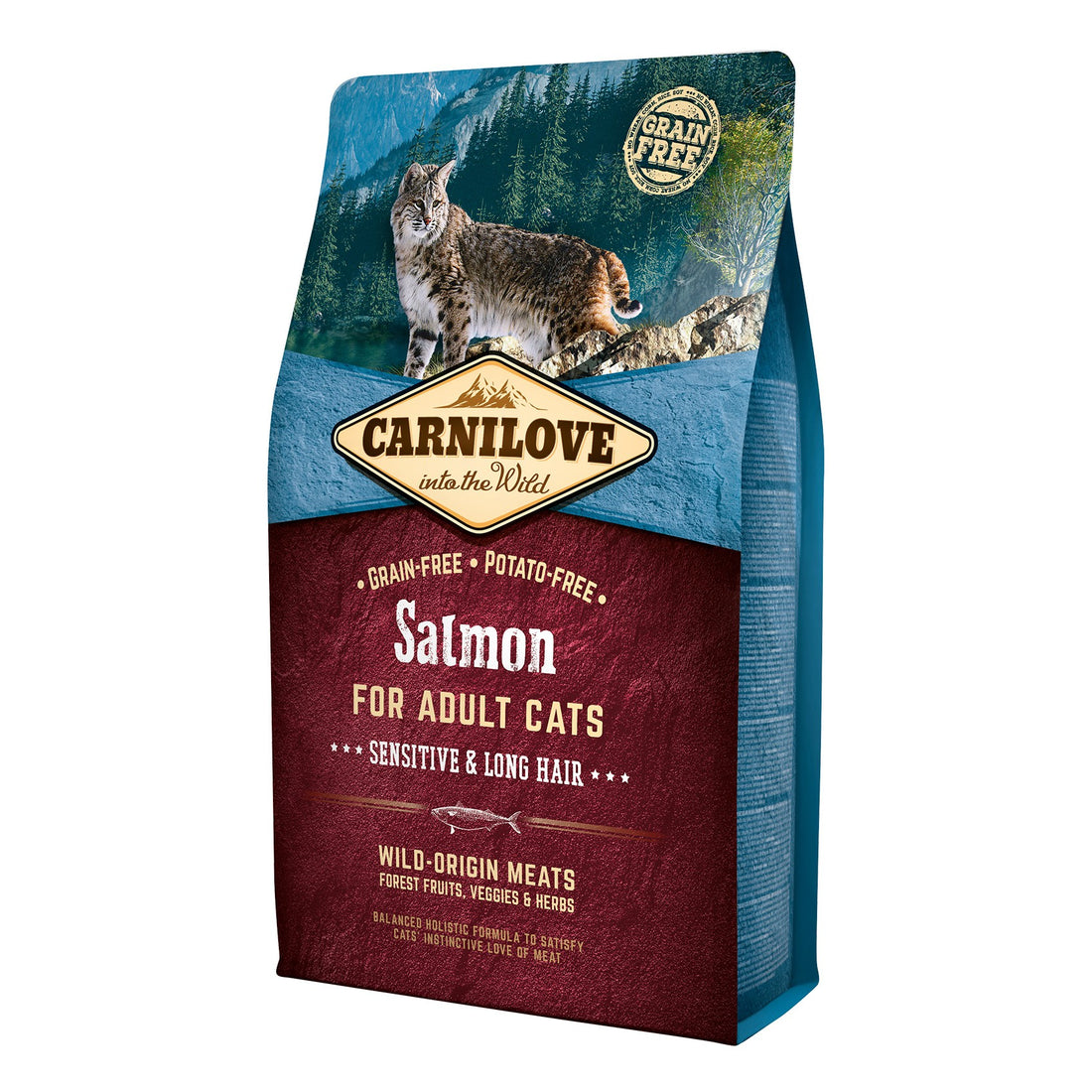 Carnilove Adult Sensitive &amp; Long Hair saumon - croquettes chat