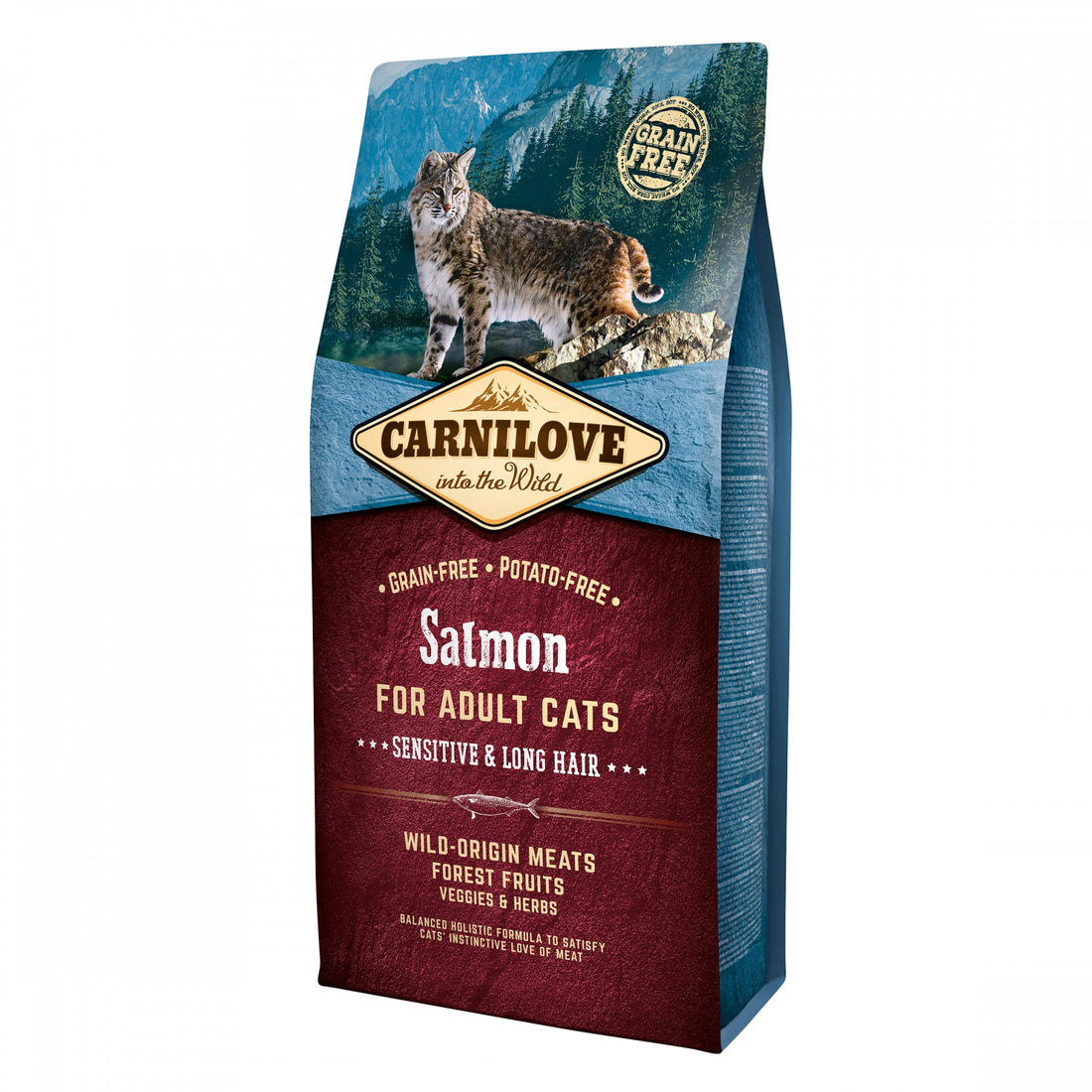Carnilove Adult Sensitive &amp; Long Hair saumon - croquettes chat