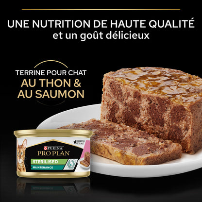 Pro Plan Sterilised thon et saumon - pâtée chat