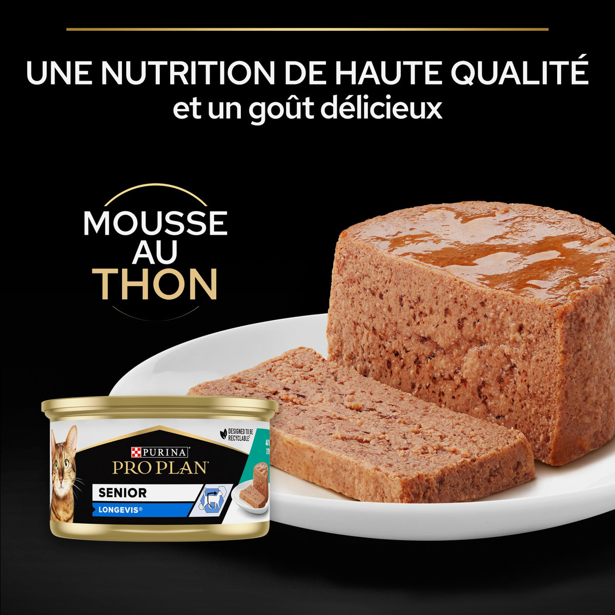 Pro Plan Longevis Senior en mousse au thon - pâtée chat