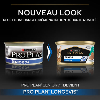 Pro Plan Longevis Senior en mousse au thon - pâtée chat