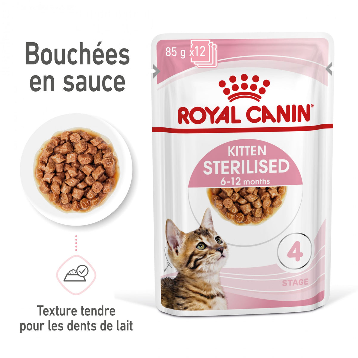 Royal Canin Kitten Sterilised gelée et sauce - pâtée chaton