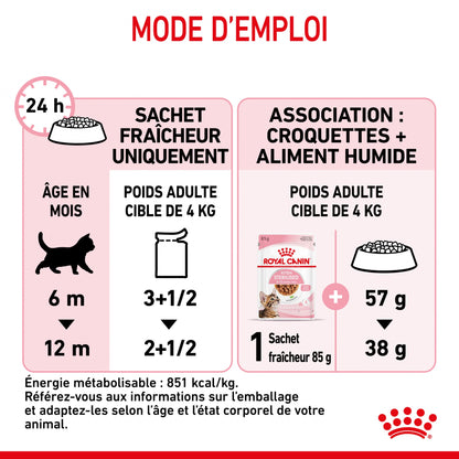 Royal Canin Kitten Sterilised gelée et sauce - pâtée chaton