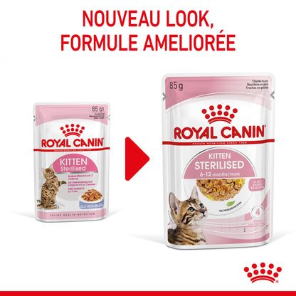 Royal Canin Kitten Sterilised gelée et sauce - pâtée chaton