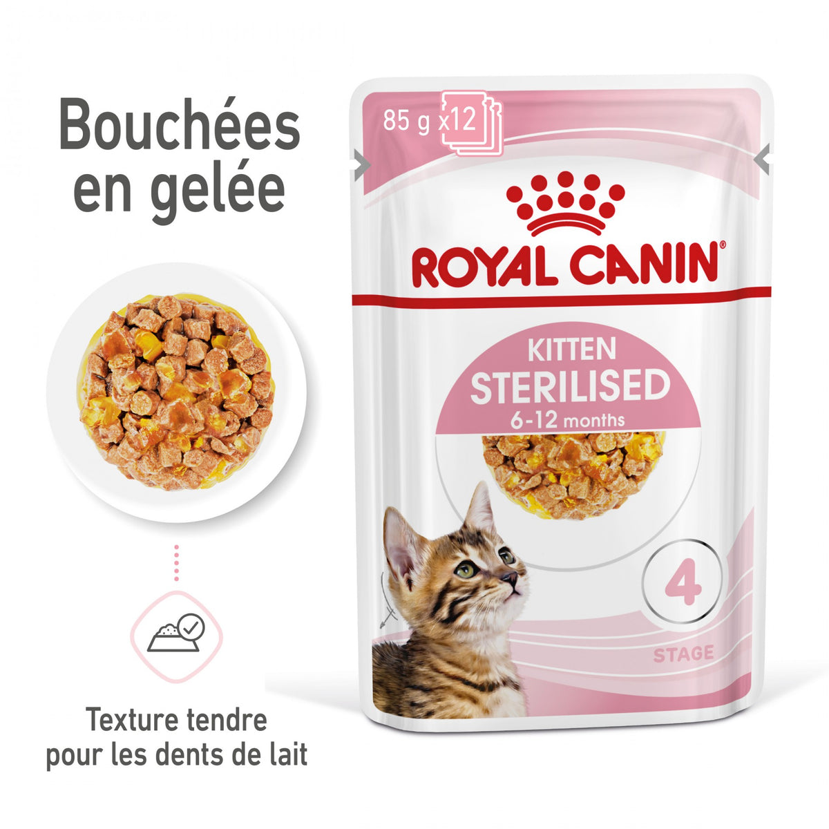 Royal Canin Kitten Sterilised gelée et sauce - pâtée chaton
