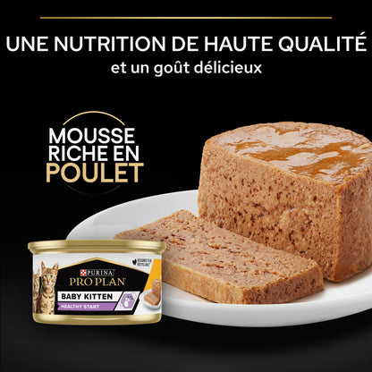 Pro Plan Healthy Start Baby Kitten en mousse au poulet - pâtée chaton