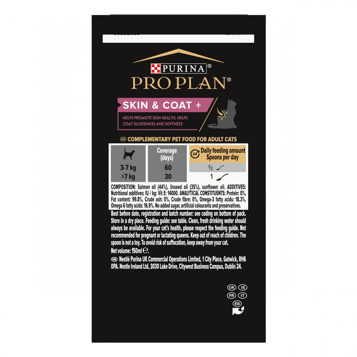 Pro Plan Skin &amp; Coat+ en huile aliment complémentaire chat