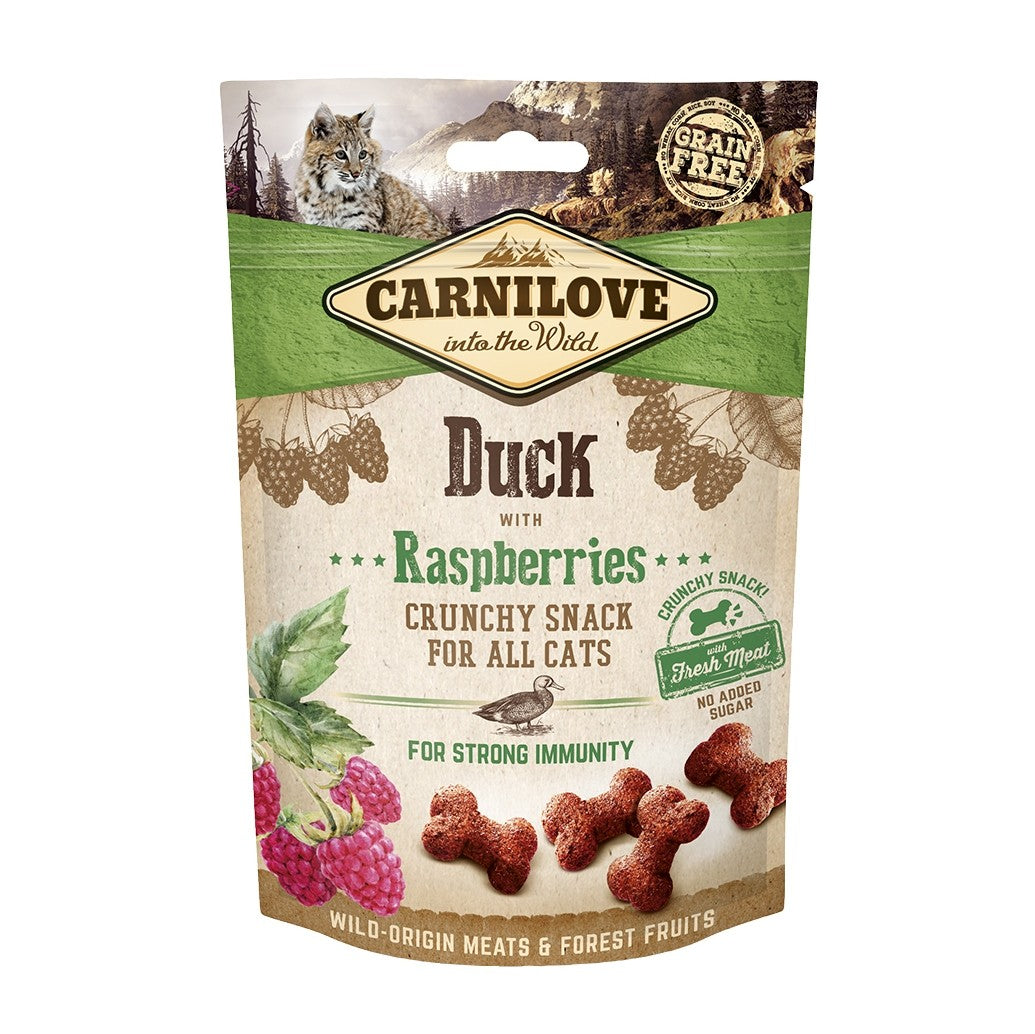 Crunchy Snack canard et framboises chat