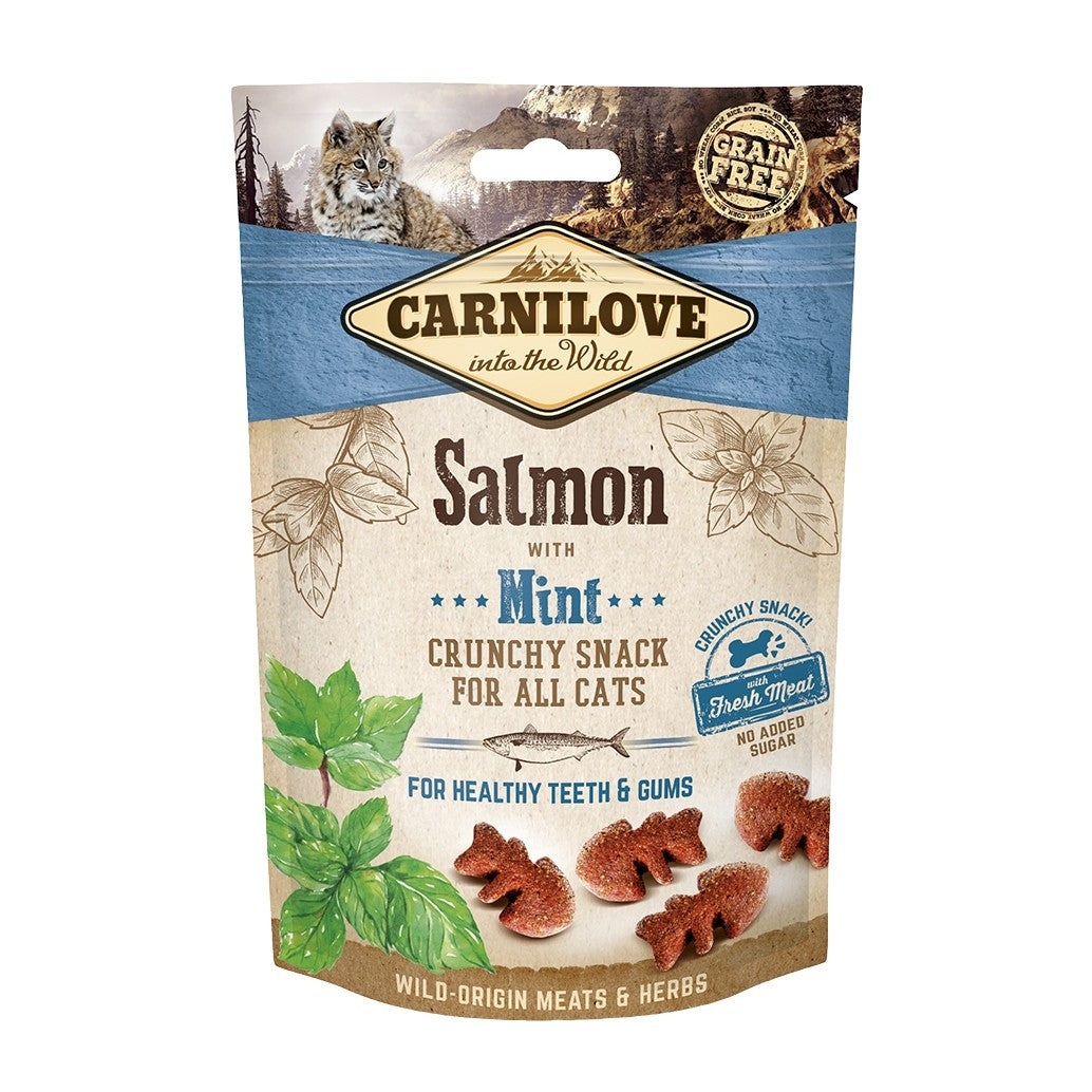 Crunchy Snack saumon et menthe chat