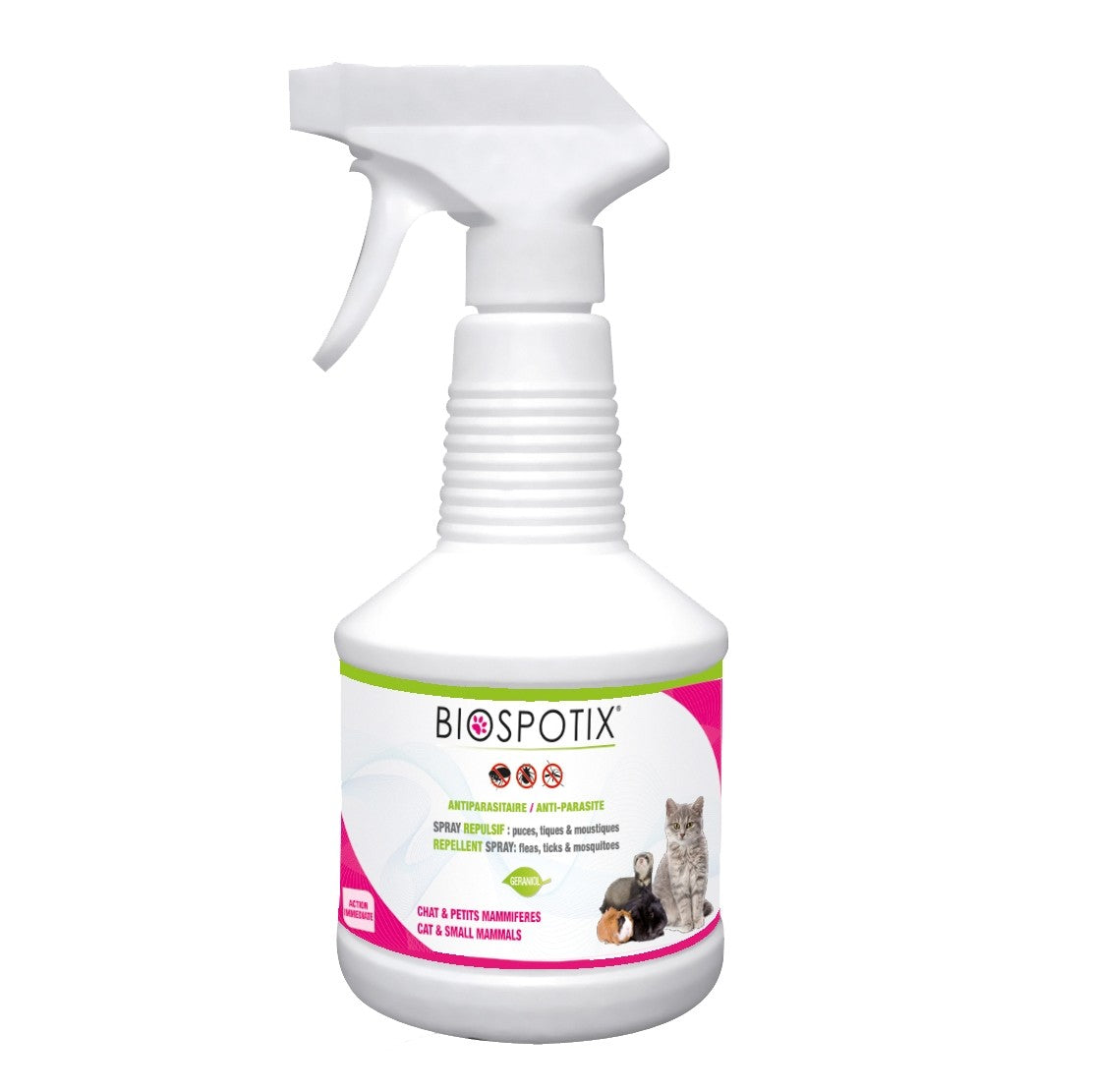 Spray répulsif antiparasitaire chat, rongeur