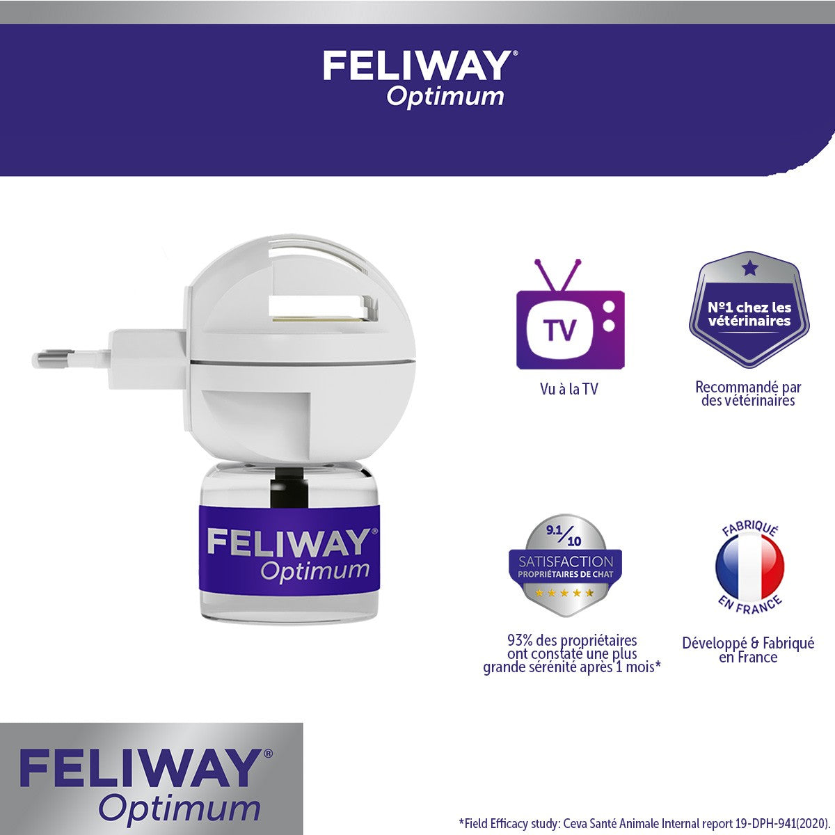Feliway® Optimum diffuseur + recharge (kit complet) - chat
