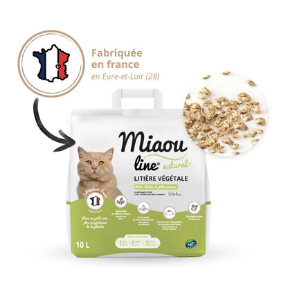 Litière végétale Miaou Line Natural - chat, chaton, rongeurs