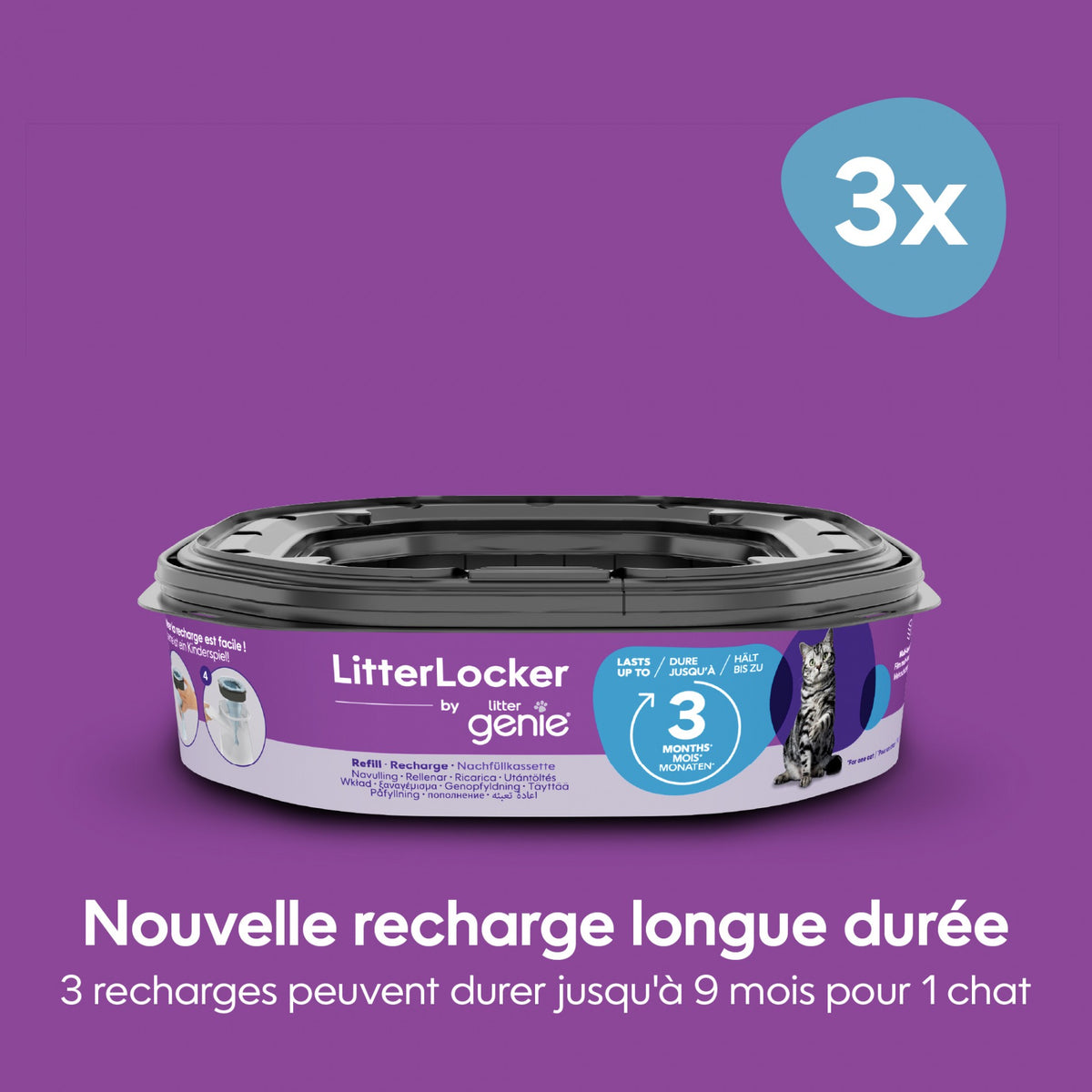 Recharge pour poubelle Litter Locker Fashion &amp; Litter Genie - chat