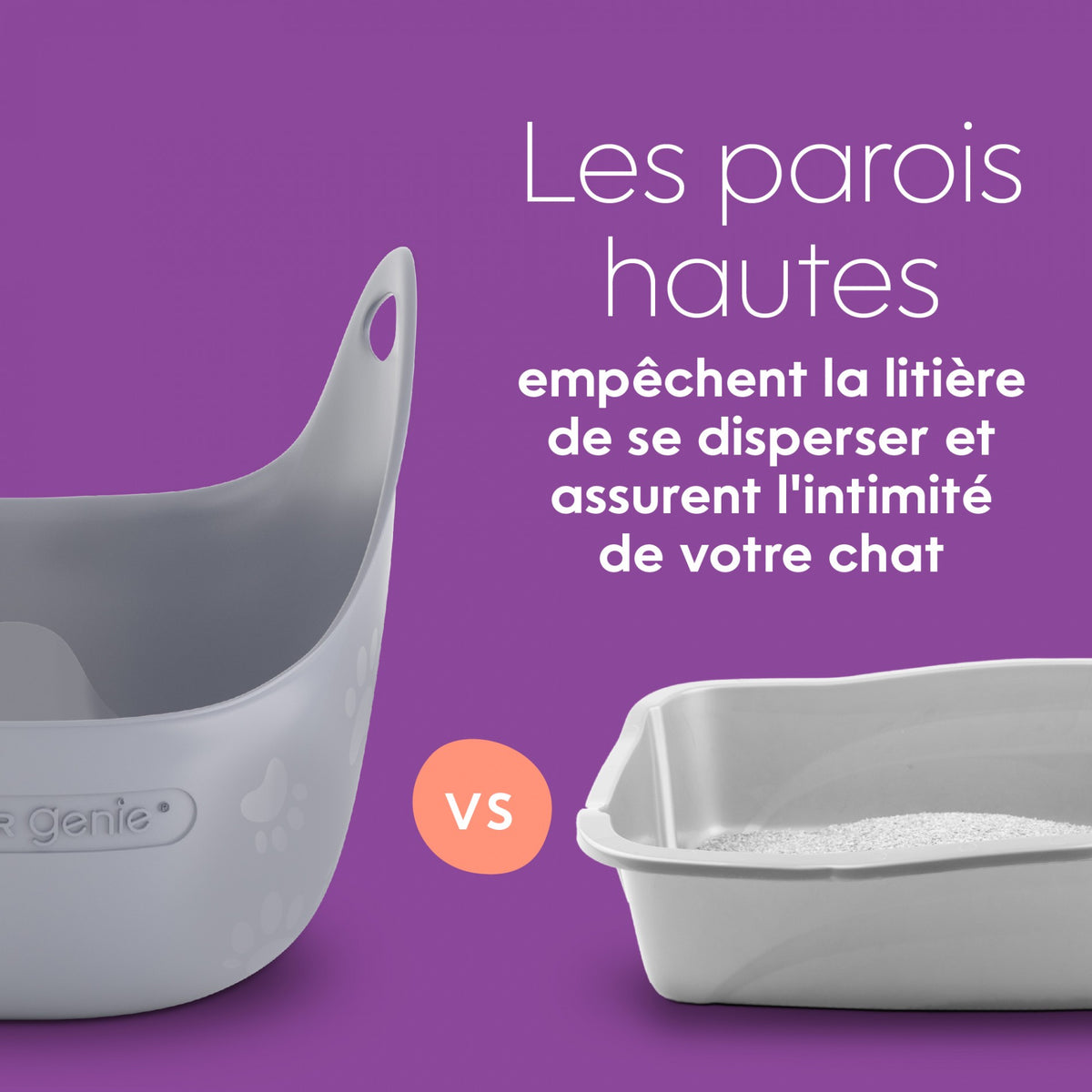 Bac à litière Litter Genie avec pelle Gris chat