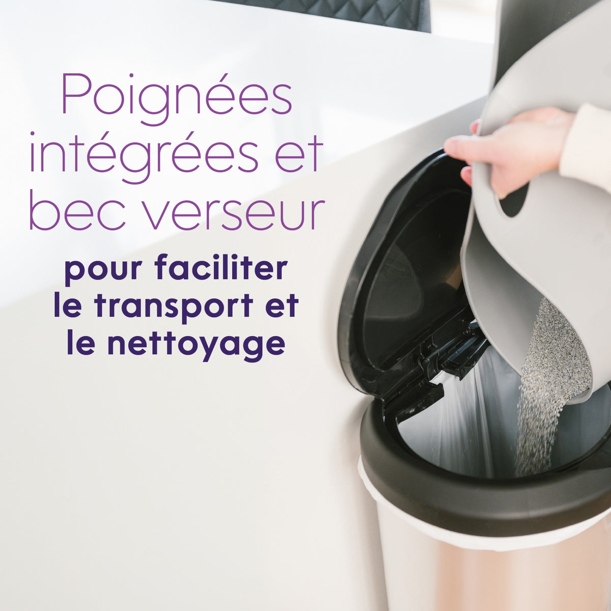 Bac à litière Litter Genie avec pelle Gris chat