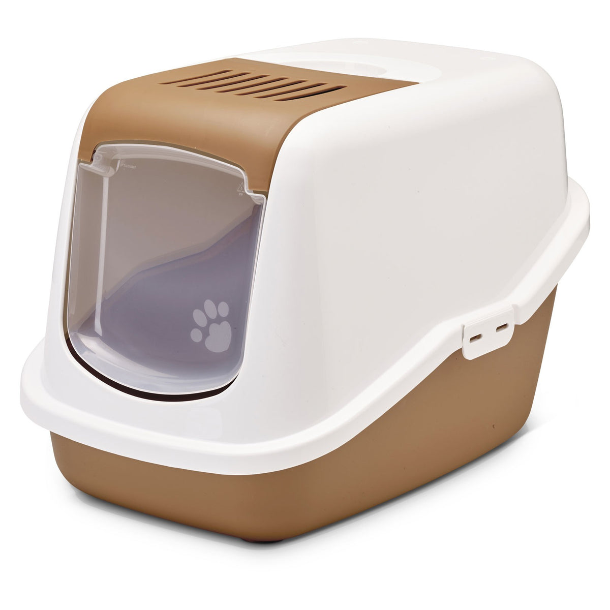 Maison de toilette Nestor Savic rose et blanche chat