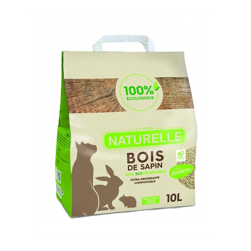 Litière Perlinette en bois de sapin chat, lapin, rongeur