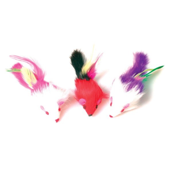 Souris à plumes lot de 3, chat