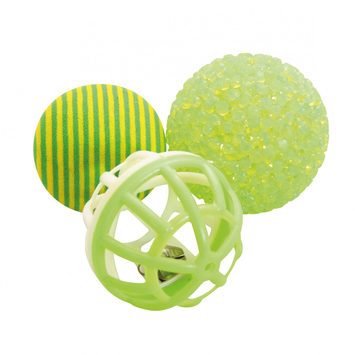 Lot de 3 balles multi-textures chat