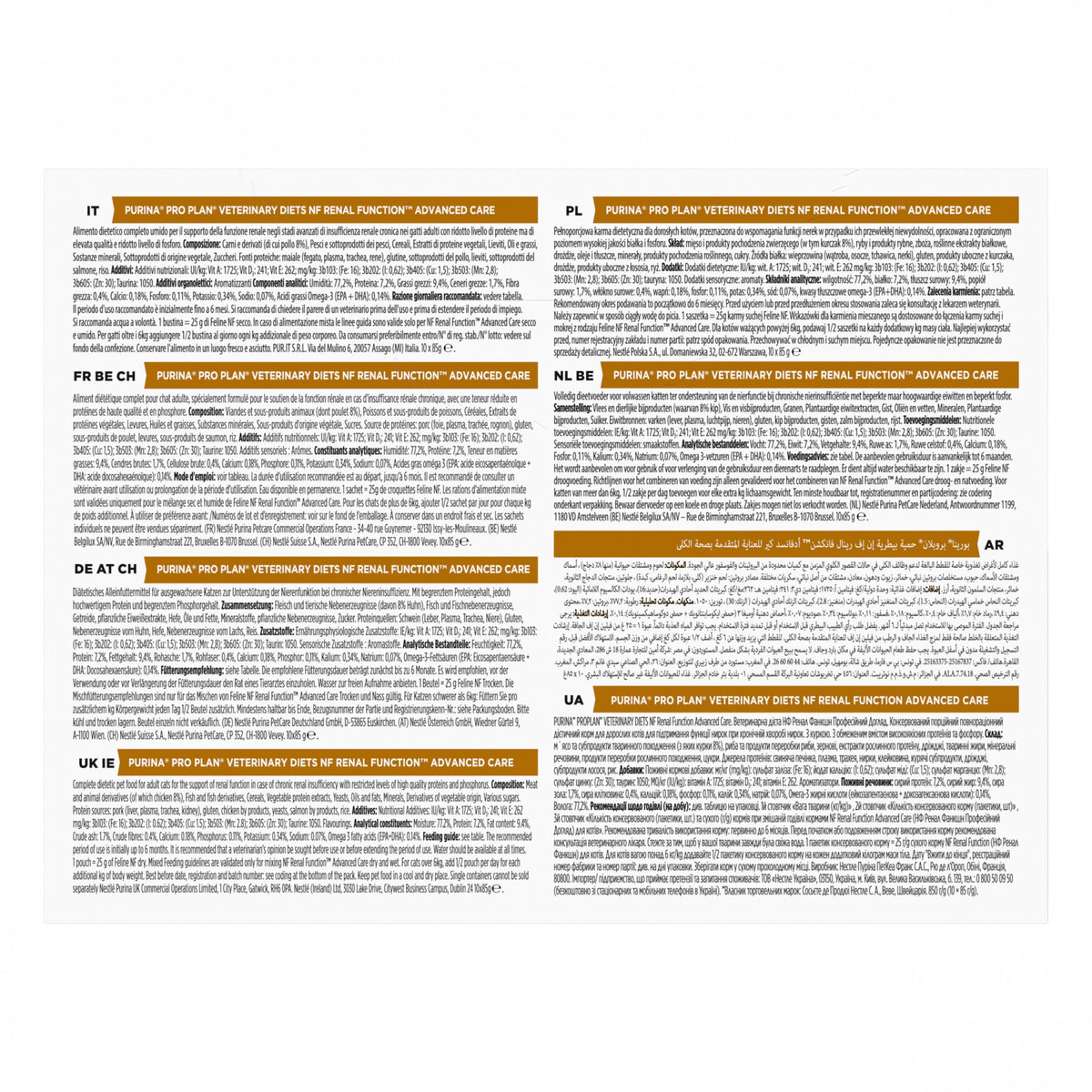 Pro Plan Veterinary Diets NF Renal Function Advance Care – pâtée en bouchées pour chat