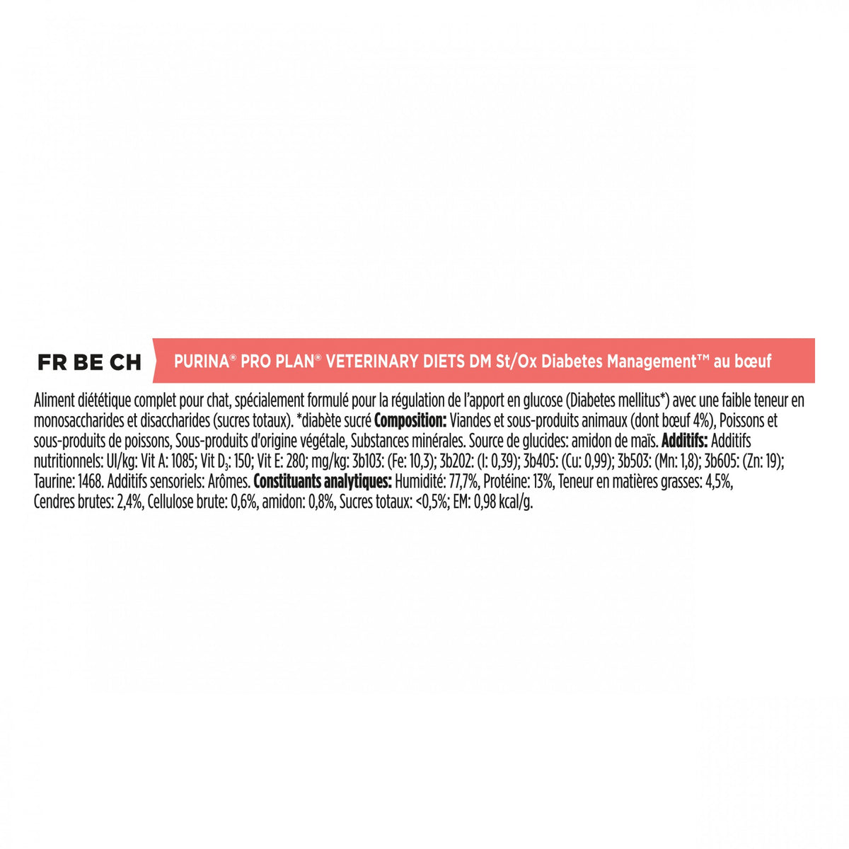Pro Plan Veterinary Diets DM St/Ox Diabetes Management – pâtée chat
