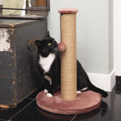 Poteau à griffer Yenna rose poudré chat