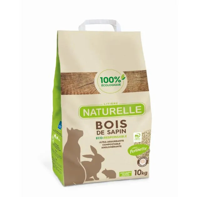 Litière Perlinette en bois de sapin chat, lapin, rongeur