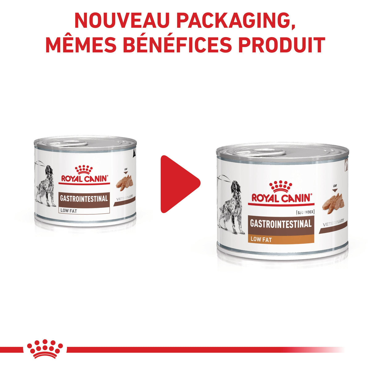 Royal Canin Veterinary Gastrointestinal Low Fat en mousse - pâtée chien
