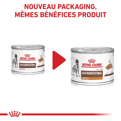 Royal Canin Veterinary Gastrointestinal Low Fat en mousse - pâtée chien