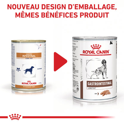 Royal Canin Veterinary Gastrointestinal Low Fat en mousse - pâtée chien