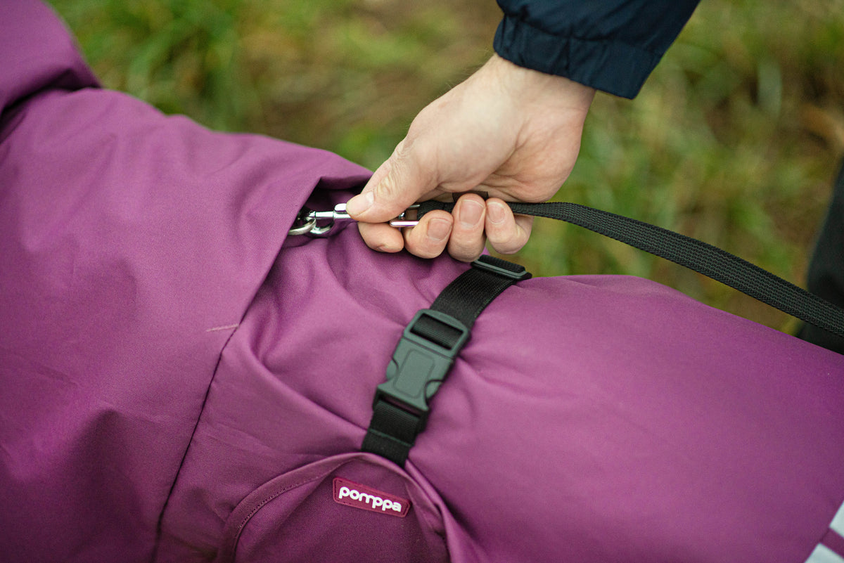 Pomppa Sade Plum manteau imperméable chien