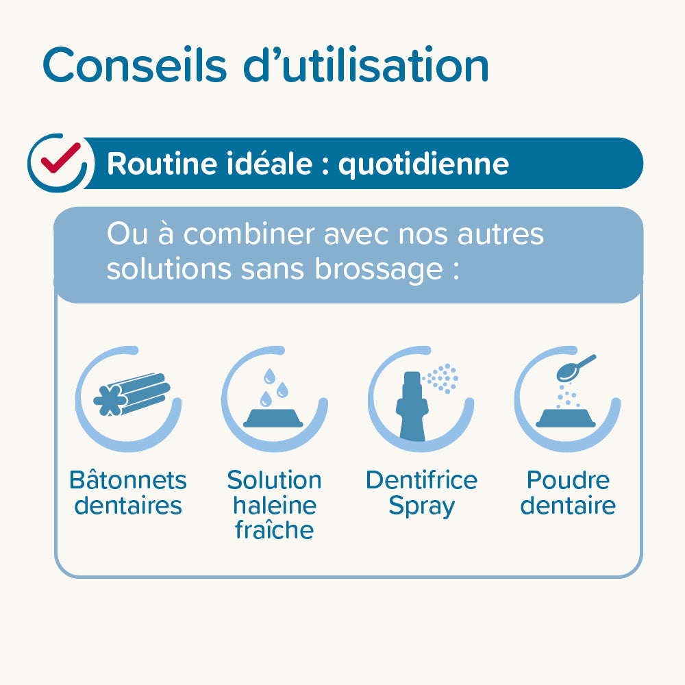 Dentifrice haleine fraîche sans rinçage chien, chat