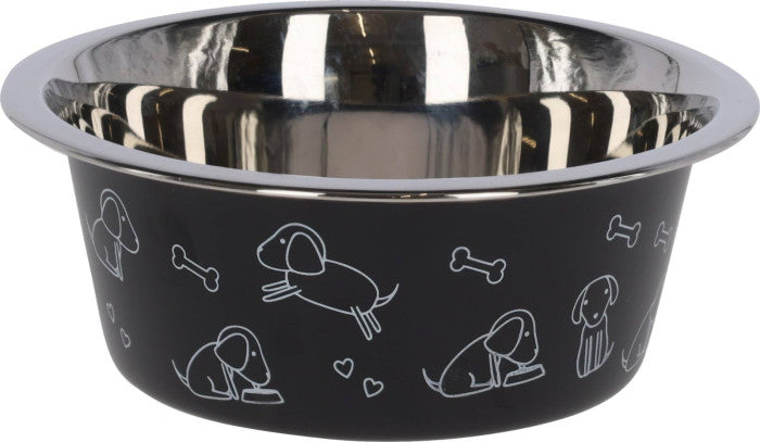 Gamelle en inox noir chien