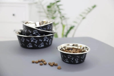 Gamelle en inox noir chien