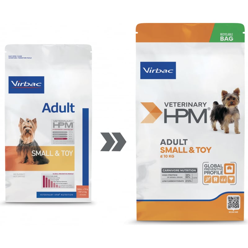 Virbac Veterinary HPM Physiologique Adult Small &amp; Toy - croquettes chien