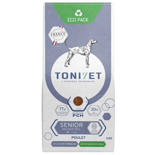 Tonivet Medium &amp; Maxi Croquette Pour Chien Senior 12kg