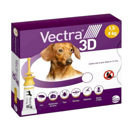 Pipettes antiparasitaires Vectra 3D Spot On chien